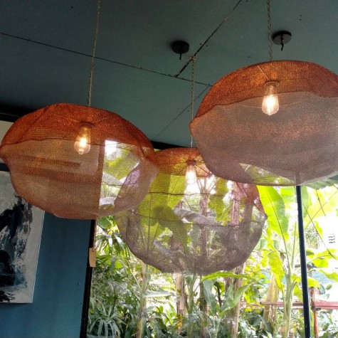 Stainless steel and Copper ceiling light