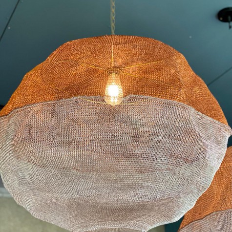 Stainless steel and Copper ceiling light